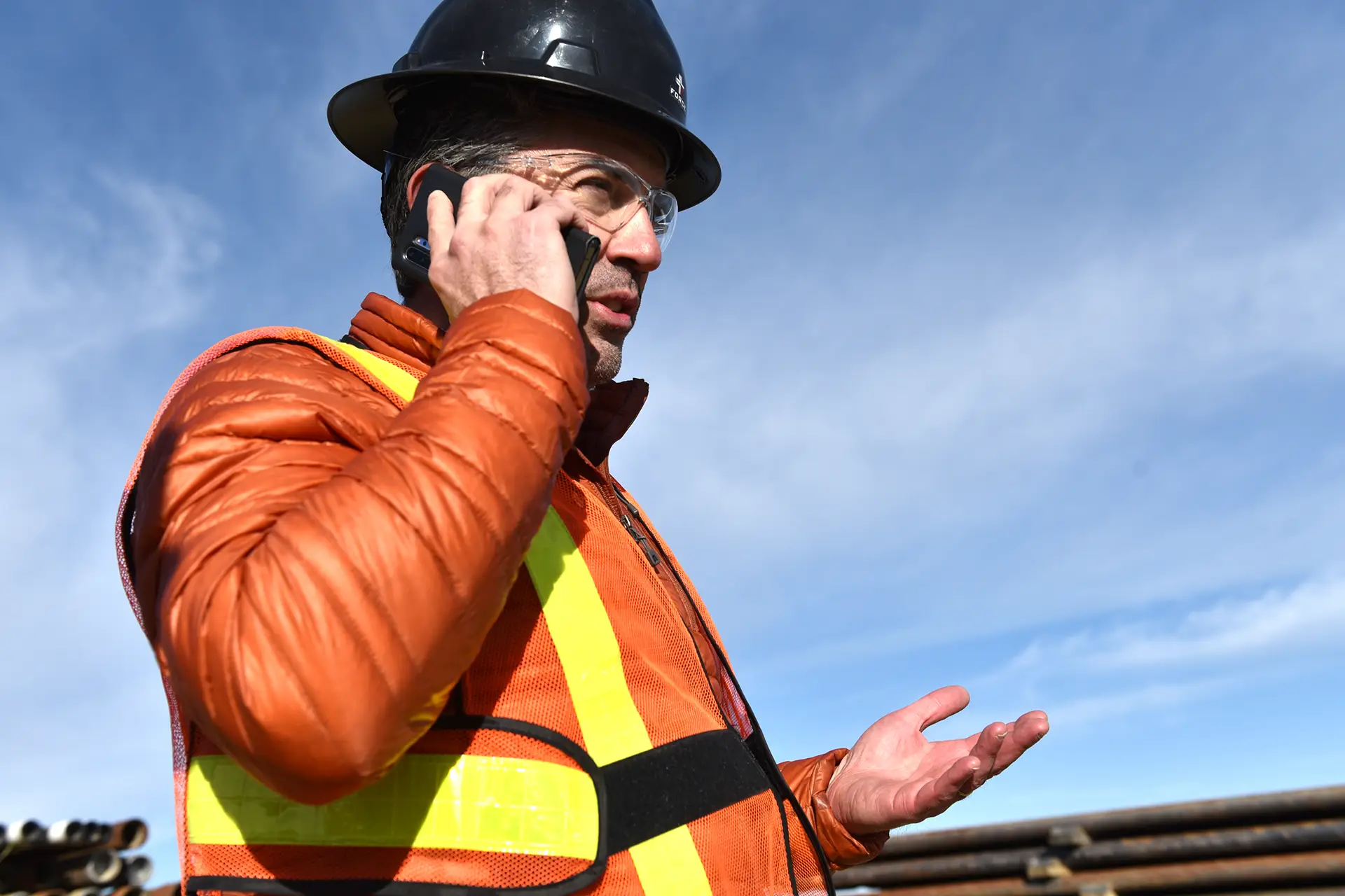 Force Inspection Services contact us man on phone in safety gear